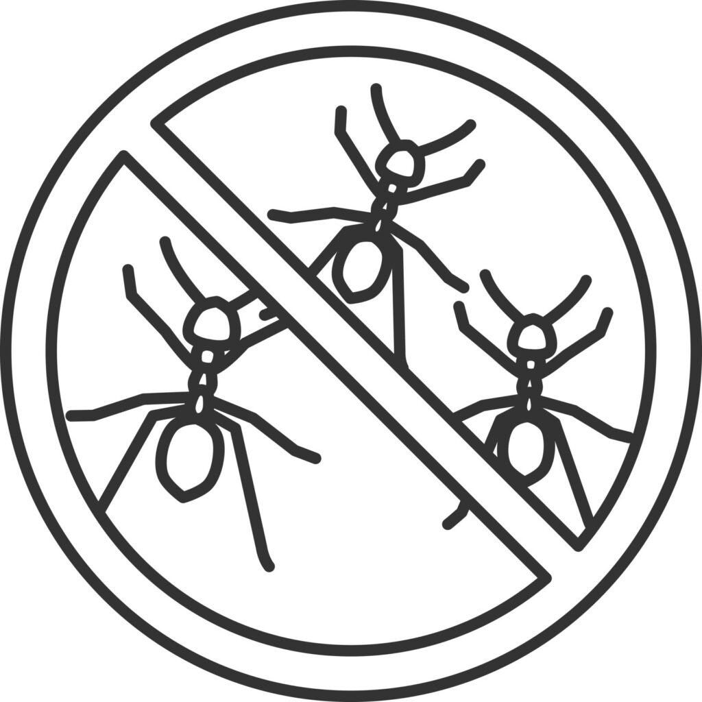 stop ants sign with black and white